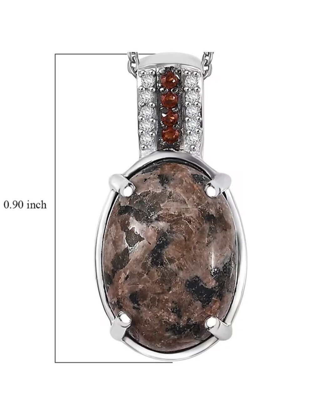 Yooperlite Glow Pendant Necklace NWT • 925 Sterling Silver • Garnet & Zircon